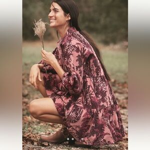 Bettina Corduroy Tiered Mini Shirt Dress - Small - Anthropologie